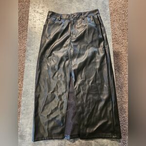 NWT Miou Muse black leather skirt